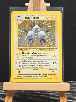 2000 Pokemon TCG Magneton 9/130 Base Set 2 HOLO RARE Vintage Card - Image 1