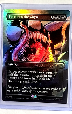 MTG Magic The Gathering Secret Lair Spiderman Foil #2002 Peer into the Abyss - Image 1
