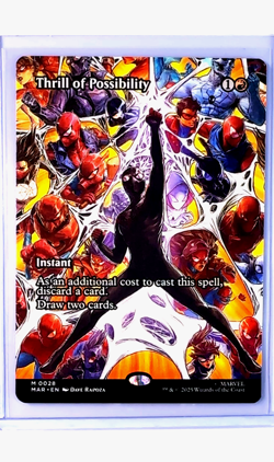 MTG Magic The Gathering MAR Marvel Eternal Borderless #28 Thrill of Possibity - Image 1