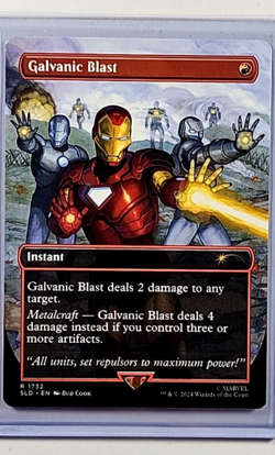 2024 MTG Magic the Gathering Secret Lair #1732 Galvanic Blast Iron Man Avengers - Image 1