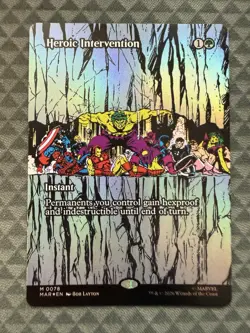 MTG Heroic Intervention #0078 Foil Borderless Mythic Marvel Universe: E-L (MAR) - Image 2