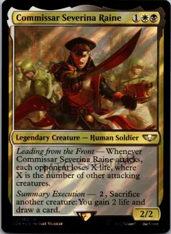 MTG SkeenAB Commissar Severina Raine SURGE FOIL from 40k. NM. - Image 1