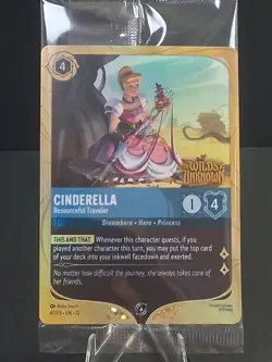 Disney Lorcana Wilds Unknown Prerelease Promo Cinderella - Resourceful Traveler - Image 1
