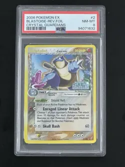 2006 Pokemon EX Blastoise Crystal Guardians Rev Foil PSA 8 NM-MT Card #2 - Image 1