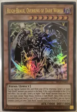 YuGiOh Reign-Beaux, Overking of Dark World Ultra Rare 1st Edition SR13-EN001 - Image 1
