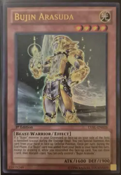 YuGiOh Bujin Arasuda Ultra Rare 1st Edition LVAL-EN026 - Image 1