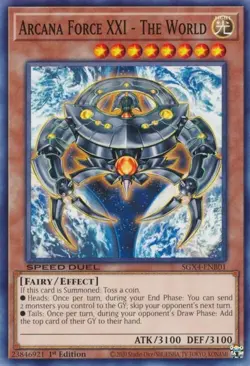 Arcana Force XXI - The World - SGX4-ENB01 - NM - Common - 1st ed - Yugioh - Image 1