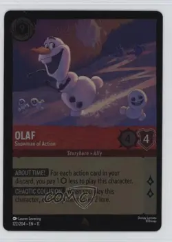 2026 Disney Lorcana - Winterspell 11 Foil Olaf Snowman of Action #122 - Image 1