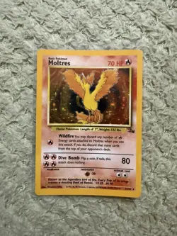 Pokemon TCG Fossil Moltres 12/62 Holo Rare Holo 1999 English 70 HP Unlimited - Image 1