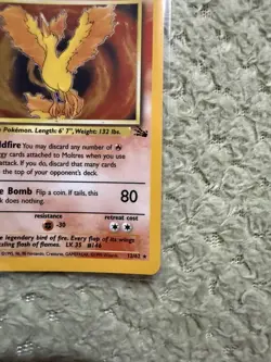 Pokemon TCG Fossil Moltres 12/62 Holo Rare Holo 1999 English 70 HP Unlimited - Image 2