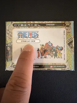 CyberCel One Piece Hyper Rare Straw Hat Crew Gold! Unused QR Code On Back! Rare - Image 2