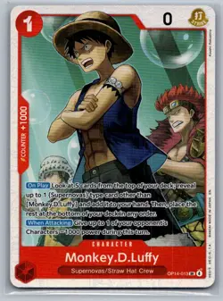 Monkey.D.Luffy OP14-013 Super Rare The Azure Sea's Seven One Piece Foil NM - Image 1