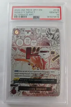 2025 One Piece English Honesty Impact Alt Art Op11-018 PSA 10 Gem Mint - Image 1