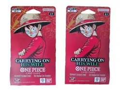 2 X ENGLISH One Piece CCG: Carrying On His Will Sleeved Booster Pack lot OP-13 - Image 1