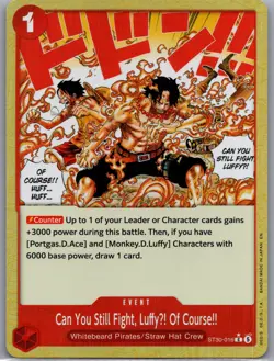 Can You Still Fight, LuffyU! (Parallel) ST30-016 Starter Deck EX: Luffy & Ace NM - Image 1