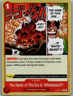 The Name of This Era Is "Whitebeard"!! ST30-015 Starter Deck EX: Luffy & Ace NM - Image 1