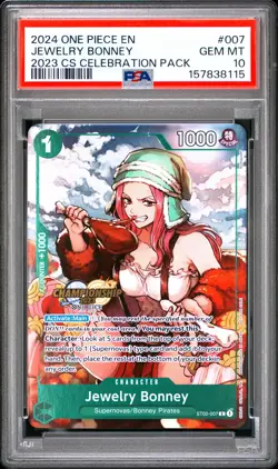 2024 ONE PIECE CHAMPIONSHIP 2023 CELEBRATION PACK #007 JEWELRY BONNEY PSA 10 - Image 1