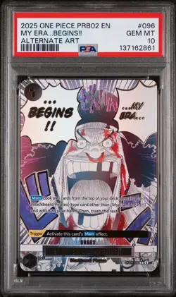2025 One Piece PRB02 My Era Begins Alt Art PSA 10 Gem Mint #096 EN Blackbeard - Image 1