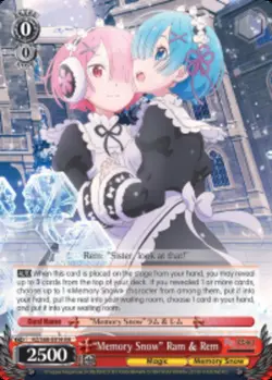 Memory Snow Ram & Rem - RZ/S68-E014 - RR Near Mint Weiss Schwarz Re:Zero - Memor - Image 1