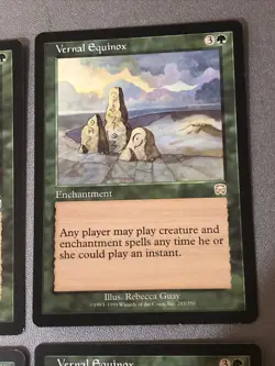 Vernal Equinox X4 Mercadian Masques LP Condition See Pics Front Back - Image 4