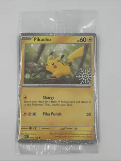 Pikachu 025/165 Pokemon TCG Holiday Calendar Snowflake Stamp Promo Sealed Holo - Image 1