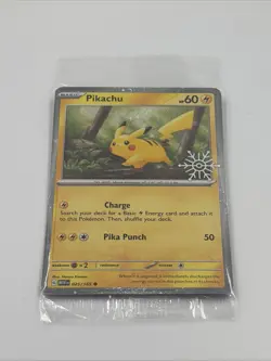 Pikachu 025/165 Pokemon TCG Holiday Calendar Snowflake Stamp Promo Sealed Holo - Image 2