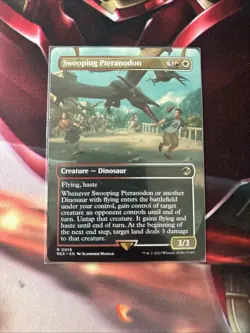 MTG Swooping Pteranodon Borderless UB Jurassic World Collection + Bonus Foils - Image 1