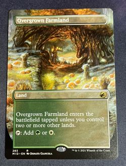 MTG 0283 Overgrown Farmland Borderless - Innistrad Midnight Hunt Magic Card - Image 1