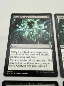 Cabal Therapy x4 MTG Eternal Masters 4x Magic Excellent Light Play EX LP - Image 2