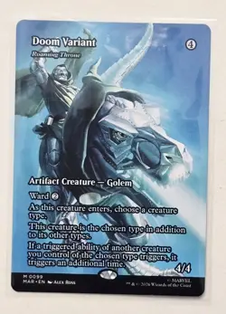 Doom Variant - Roaming Throne (Borderless) Mythic MTG Marvel Super Heroes - Image 1