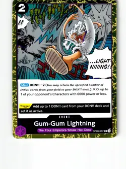 Gum-Gum Lightning (Pirate Foil) OP09-077 Premium Booster One Piece Foil LP - Image 1