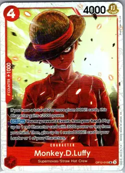 Monkey.D.Luffy OP12-015 SR Legacy of the Master - One Piece Card - NM - Image 1