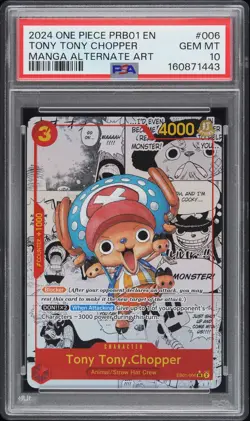 PSA 10 Tony Tony Chopper Manga Alternate Art 006 PRB01 One Piece - Image 1