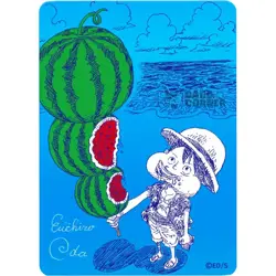Pre-Order Promo Card One Piece Natsucomi 2026 Watermelon Luffy Signature Oda - Image 1