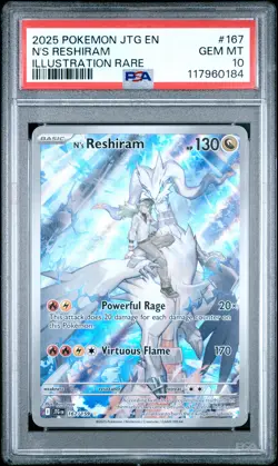 2025 Pokemon Jtg En-Journey Together #167 N'S Reshiram Illustration Rare PSA 10 - Image 1