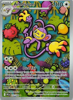 Ambipom 107/094 Illustration Rare Phantasmal Flames Pokemon Holo Near Mint - Image 1