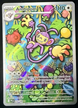 Pokemon Ambipom 107/094 Phantasmal Flames Illustration Rare Full Art Holo Engli… - Image 1
