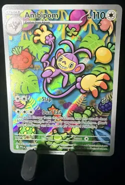 Pokemon Ambipom 107/094 Phantasmal Flames Illustration Rare Full Art Holo Engli… - Image 3