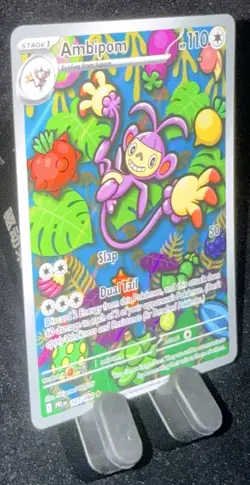 Pokemon Ambipom 107/094 Phantasmal Flames Illustration Rare Full Art Holo Engli… - Image 5