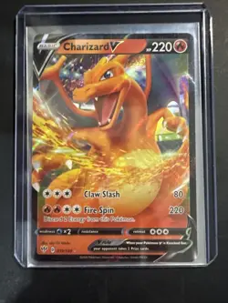 Pokemon TCG Charizard v Full Art Holo Card 019/189SWSH03: Darkness Ablaze - Image 3