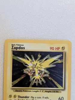 Pokemon Card Unlimited Edition Holo Rare Base Set 1999 Zapdos 16/102 PL - Image 3