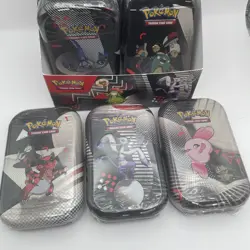 Pokemon Unova Black Bolt & White Flare Mini Tin Display Box - SEALED Tins - Image 3