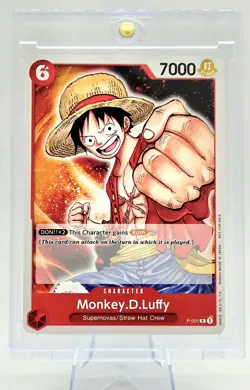One Piece CCG Monkey.D.Luffy P-001 Promo Card NM Condition - Image 1