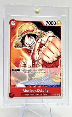 One Piece CCG Monkey.D.Luffy P-001 Promo Card NM Condition - Image 2