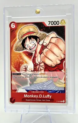 One Piece CCG Monkey.D.Luffy P-001 Promo Card NM Condition - Image 3