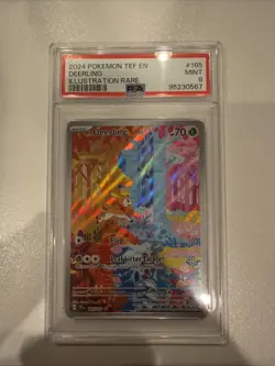 Pokemon Deerling Holo Illustration Rare Card PSA 9 Temporal Forces 165/162 - Image 1