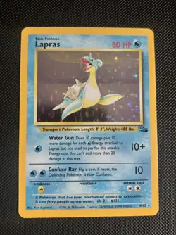 Pokemon TCG Lapras Fossil Holo Rare Card 10/62 1999 Edition NM - Image 1