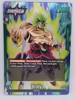 Dragon Ball Fusion World Broly FS03-01 Leader Starter Deck 3 Broly Card English - Image 1