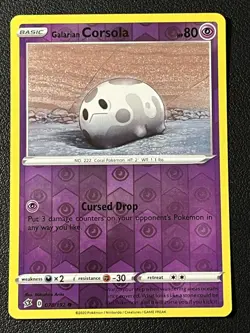 Galarian Corsola Reverse Holo SWSH02: Rebel Clash #078/192 Pokemon TCG - Image 1