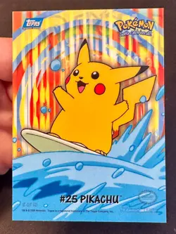 Surfing Pikachu #25 2000 Topps Pokemon TV Animation Series 2 Pokemon Card - Nm - Image 4